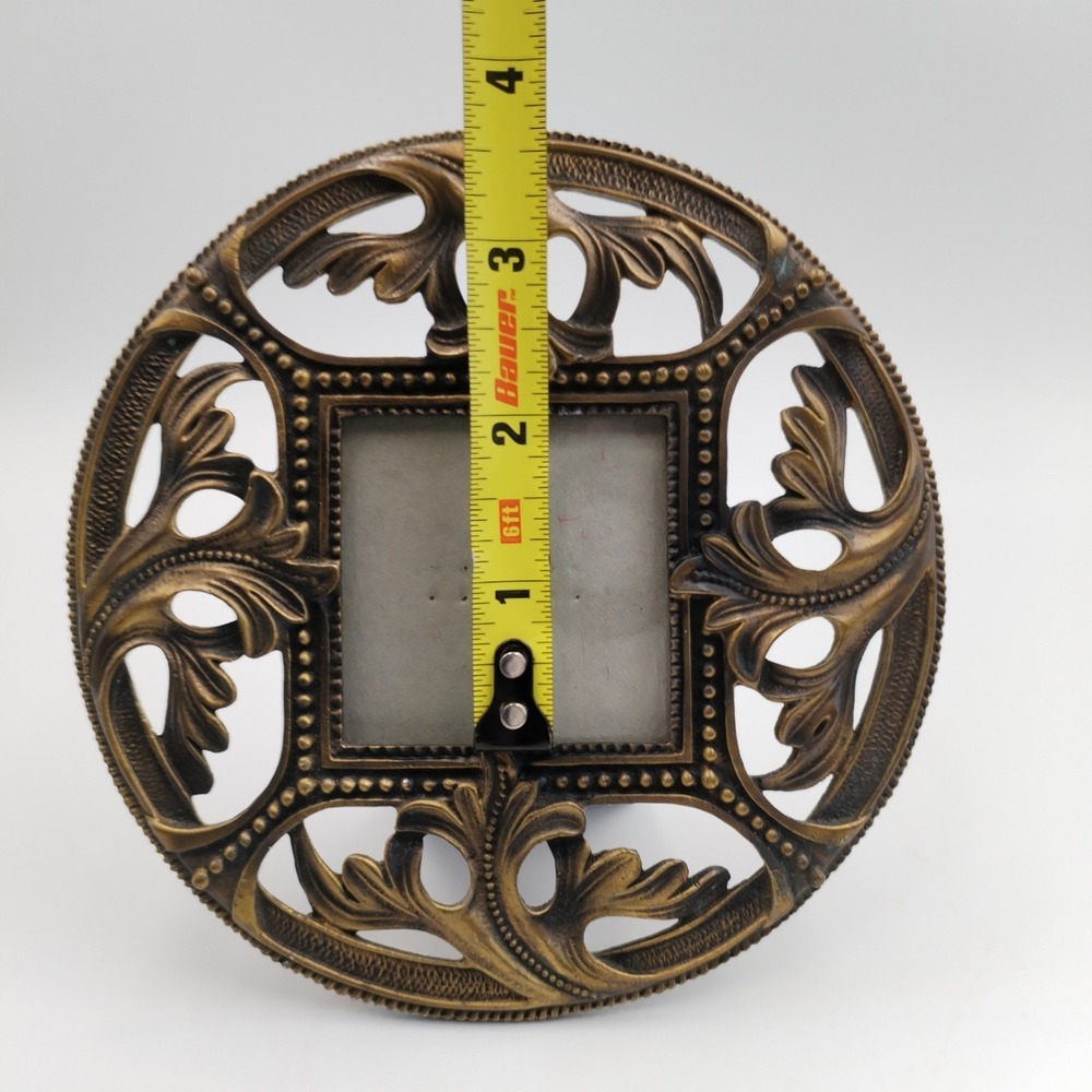 Vintage Style Filigree Bronze Metal Tabletop Photo Frame Grandmillennial 5.5" - Picture 10 of 10